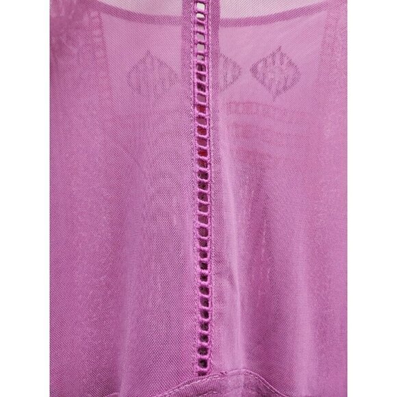 Free People Womens La Cienega Top Small Wisteria Purple Embroidered Sheer BOHO - Picture 12 of 12